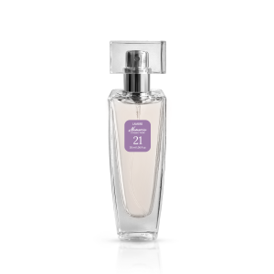 Kolekcja numeryczna, Perfumy, 30 ml, nr 21
 
 Zapach czarującej kobiecości, w którym delikatne, lekkie, pudrowe odcienie otulają lekką mgiełką, łagodząc intensywność nut kwiatowych i drzewno-korzennych. Wilgotna świeżość cytrusów i owoców tworzy naturalne, odrobinę zalotne tło. Zapach kobiety będącej obiektem pożądania. Dla młodych, pełnych życia i zmysłowych.

 RODZINA ZAPACHÓW: KWIATOWO-PUDROWE
Nuty głowy: grejpfrut, morela, czarna porzeczka
Nuty serca: jaśmin, lilia
Nuty bazowe: sandałowiec, wanilia, bób tonka, piżmo