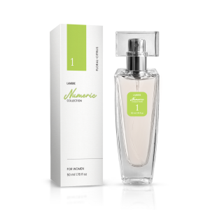 Kolekcja numeryczna, Woda perfumowana, 50 ml, nr 1
 
 Lekki i orzeźwiający, kwiatowo-cytrusowy zapach, w którym rozpoznasz tony grejpfruta, tuberozy i piżma. Połączenie składników tworzy harmonię, która doskonale pasuje do kobiety mającej ochotę przeżywać wciąż nieoczekiwane i nowe doświadczenia, które przynosi jej życie. Zapach dla eleganckiej, dynamicznej i młodej duchem kobiety. Jest idealnym zapachem do tego, aby rozbudzić w kobiecie szczęście i pewność siebie, które odczuwa podczas spotkań z najbliższymi jej osobami. Zapach pasuje do noszenia zarówno w ciągu dnia, jak i na wieczorne  imprezy
 
 Rodzina zapachów: kwiatowo -cytrusowe

Nuty głowy: grejpfrut, pomarańcza, mandarynka
Nuty serca: jaśmin, tuberoza, czarna porzeczka, śliwka
Nuty bazowe: malina, cedr, bursztyn, piżmo