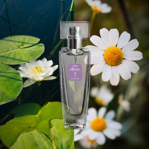 Woda perfumowana nr 7, 50 ml
 
 Subtelny, przejmujący i kuszący zapach o delikatnym brzmieniu nut pudrowych i piżmowych, z odcieniami kwiatów i owoców w obłoku krystalicznej świeżości. Dla kobiety o subtelnym guście i delikatnej skórze.
 
 Rodzina zapachów: kwiatowo - pudrowe 

Nuty głowy: lilia wodna, nefelium, biała brzoskwinia
Nuty serca:frezja, rumianek, fiołek, irys
Nuty bazowe: sandałowiec, wetyweria, wanilia