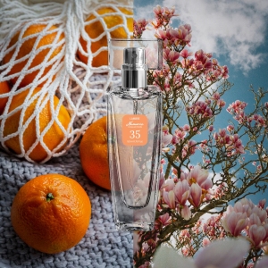 Woda perfumowana nr 35, 50 ml
 
Jasny i radosny zapach, w którym cierpkie nuty mimozy ubarwione są czarodziejską fontanną owoców i nut korzennych w aureoli zielonej świeżości. Wymowny zapach lata i słońca.

 Rodzina zapachów: kwiatowo-owocowe

Nuty głowy: fiołek, mandarynka, liście bluszczu
Nuty serca: orchidea, magnolia, mimoza, róża
Nuty bazowe: drzewo amarantowe, piżmo